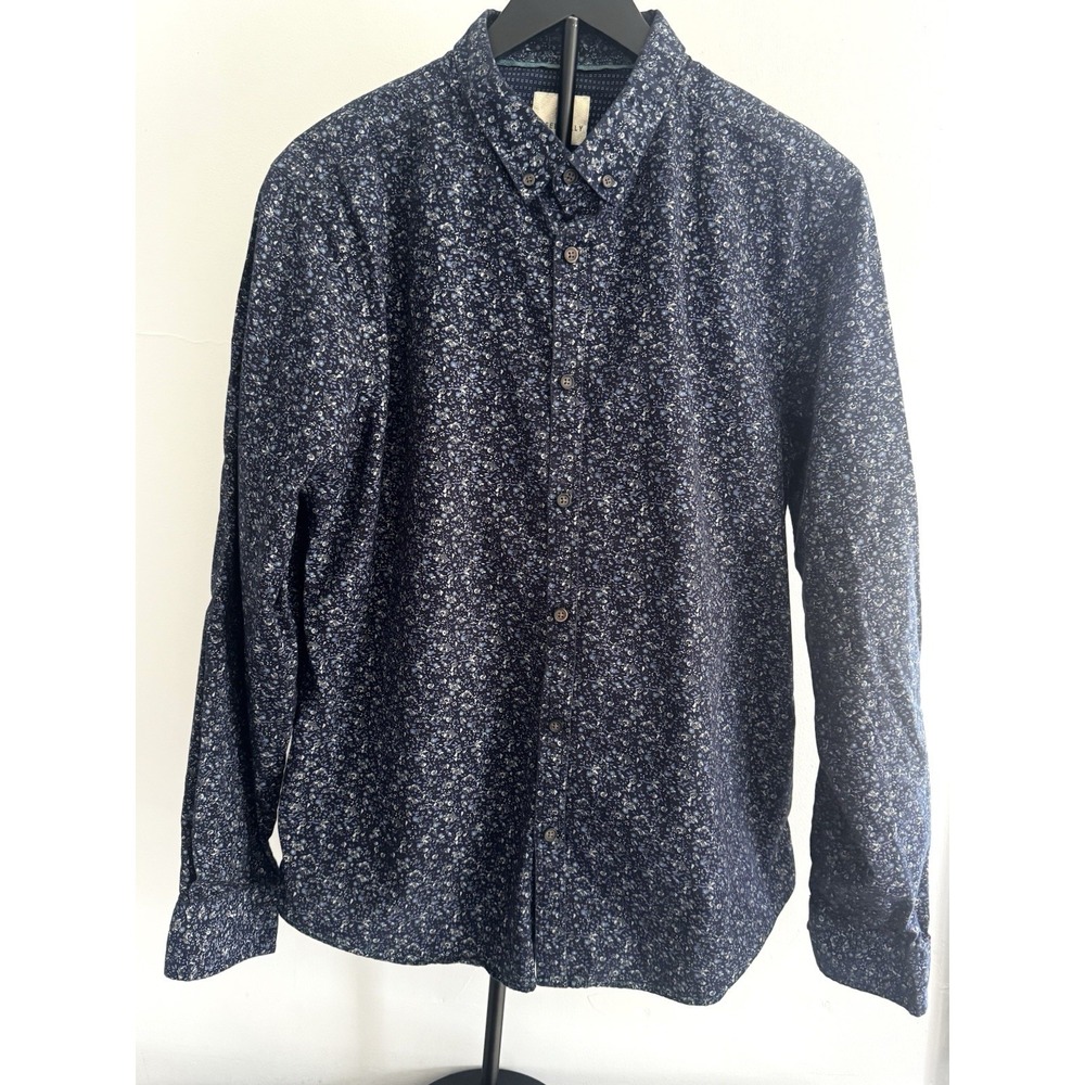 Steel & Jelly Button Up Shirt‎ XL Blue Floral Long Sleeve Casual